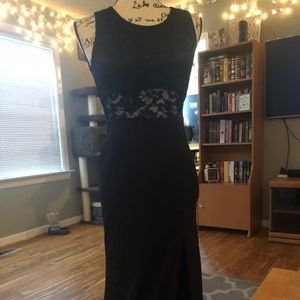 Black Lace Evening Gown